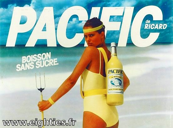 ANNEES 80, 80's, eighties, Pub, publicité, Pacific, pernod, boisson, anis, ricard, renée simonsen, stephanie seymour, culte, souvenirs, télé, tv, nostalgie